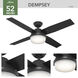 Dempsey 52 inch Matte Black with Matte Black/Dark Gray Oak Blades Ceiling Fan