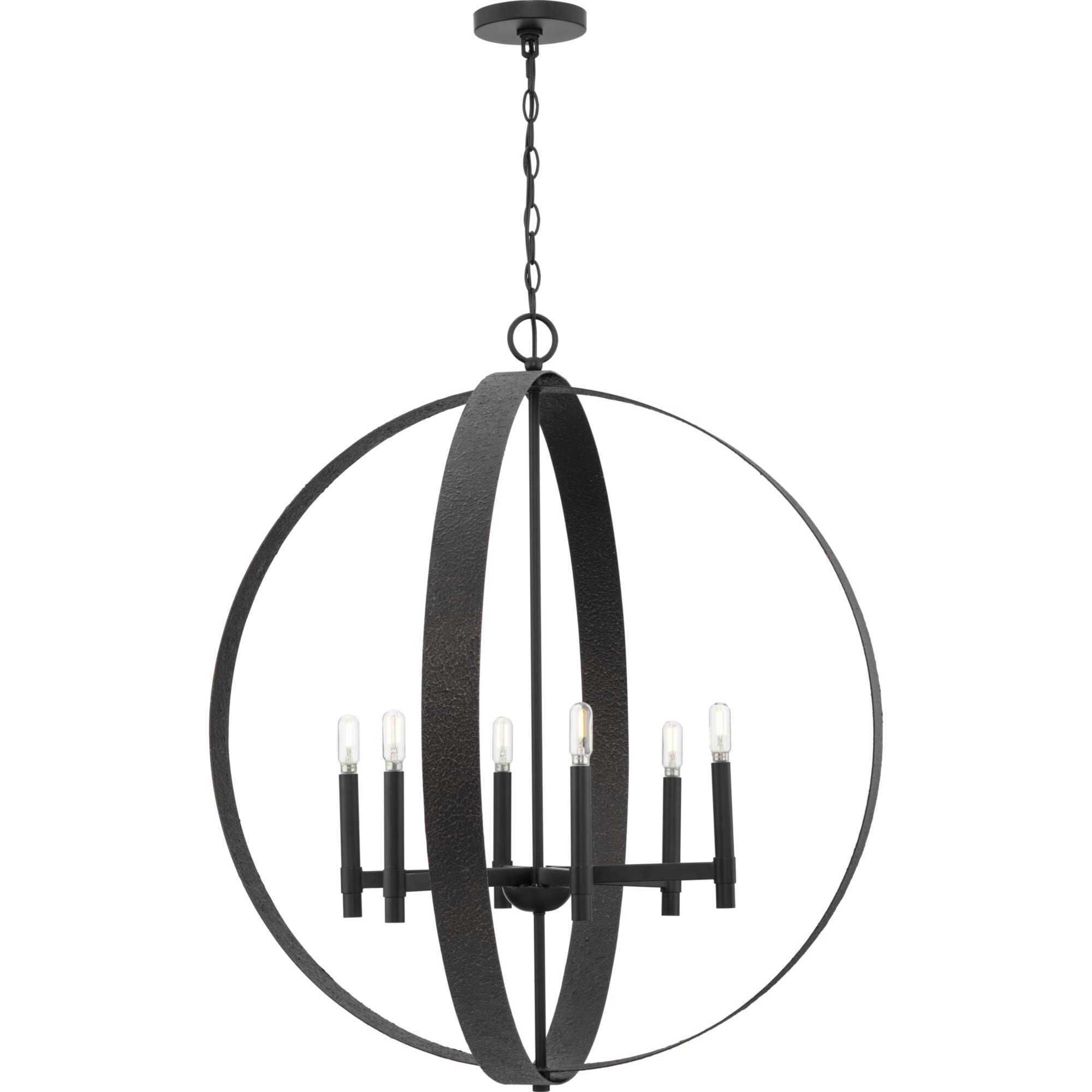 Allegheny 6 Light 32 inch Matte Black Chandelier Ceiling Light, Design Series