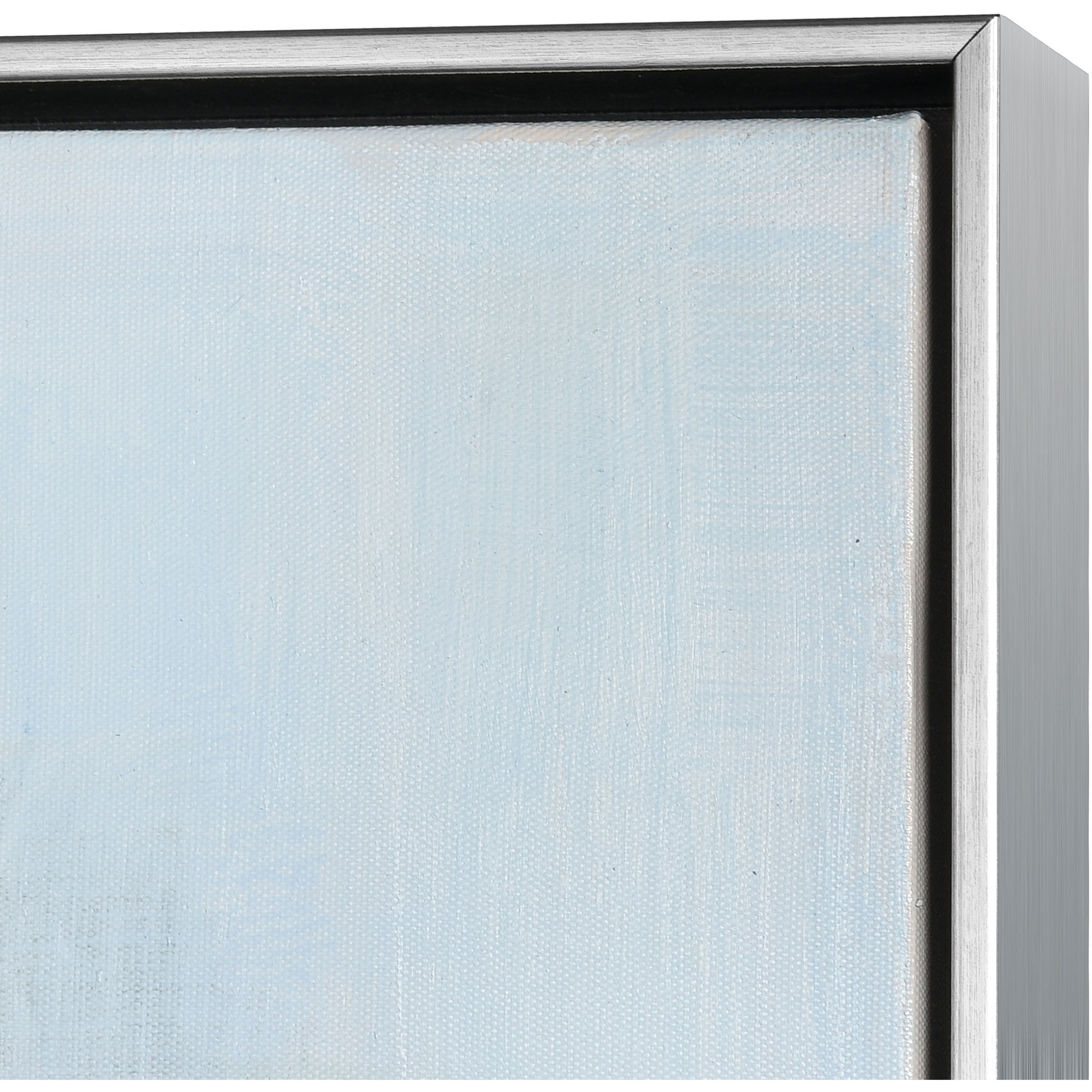 Remembrance Light Blue with Cream and Silver Framed Wall Art
