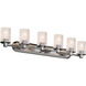 Fusion 6 Light 43.75 inch Polished Chrome Bath Bar Wall Light in Incandescent, Seeded Fusion