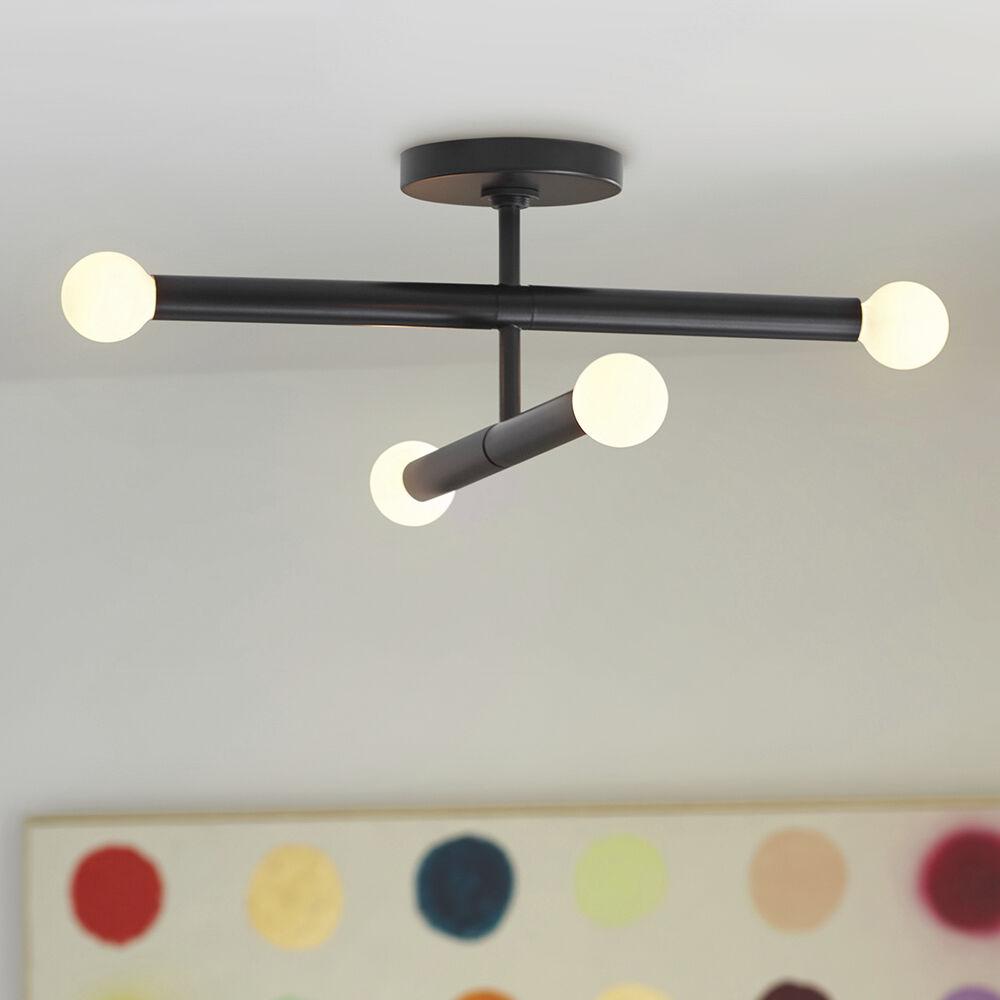 Millie LED 15.75 inch Black Pendant Ceiling Light, Semi-Flush Mount