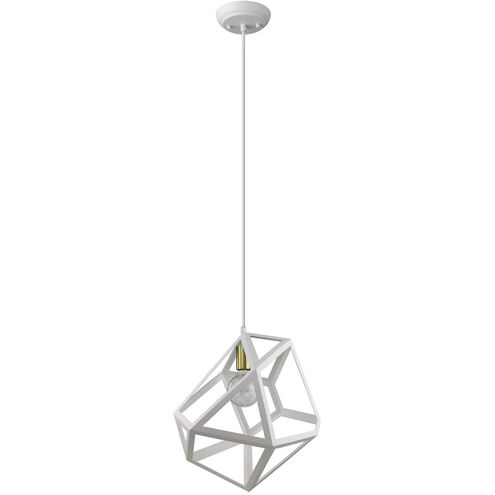 Hedron 1 Light 13 inch White Pendant Ceiling Light