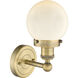 Beacon Sconce Wall Light in Brushed Brass, Matte White