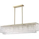 Glacier 7 Light 53.5 inch Modern Gold Linear Chandelier Ceiling Light