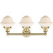 Oxford 3 Light 24.5 inch Brushed Brass Bath Vanity Light Wall Light in Matte White
