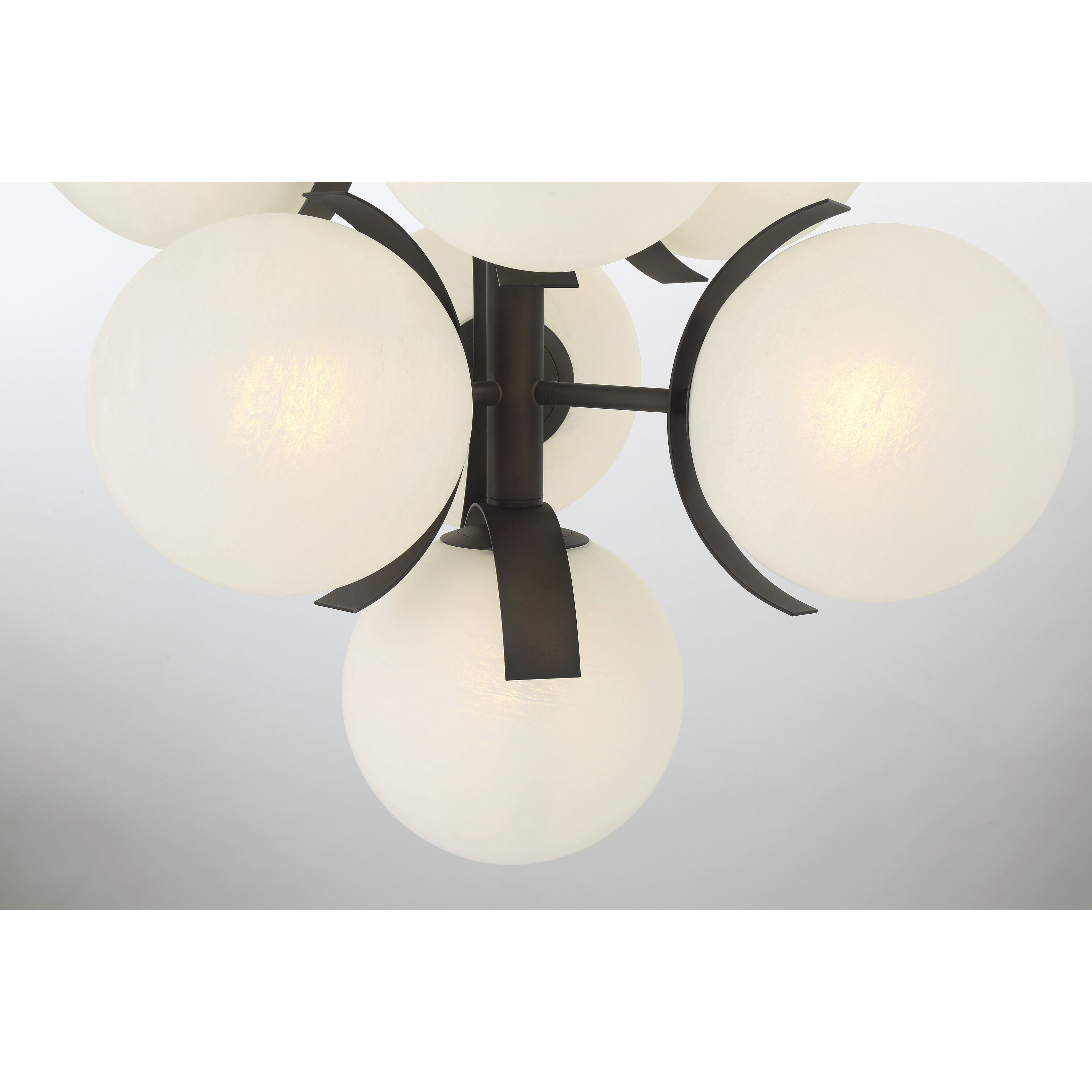 Vino 10 Light 24.75 inch Dark Bronze Pendant Ceiling Light in White Etched Alabaster Glass