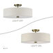 Monroe 4 Light 18 inch Antique Brass Large Semi-Flush Ceiling Light, Large