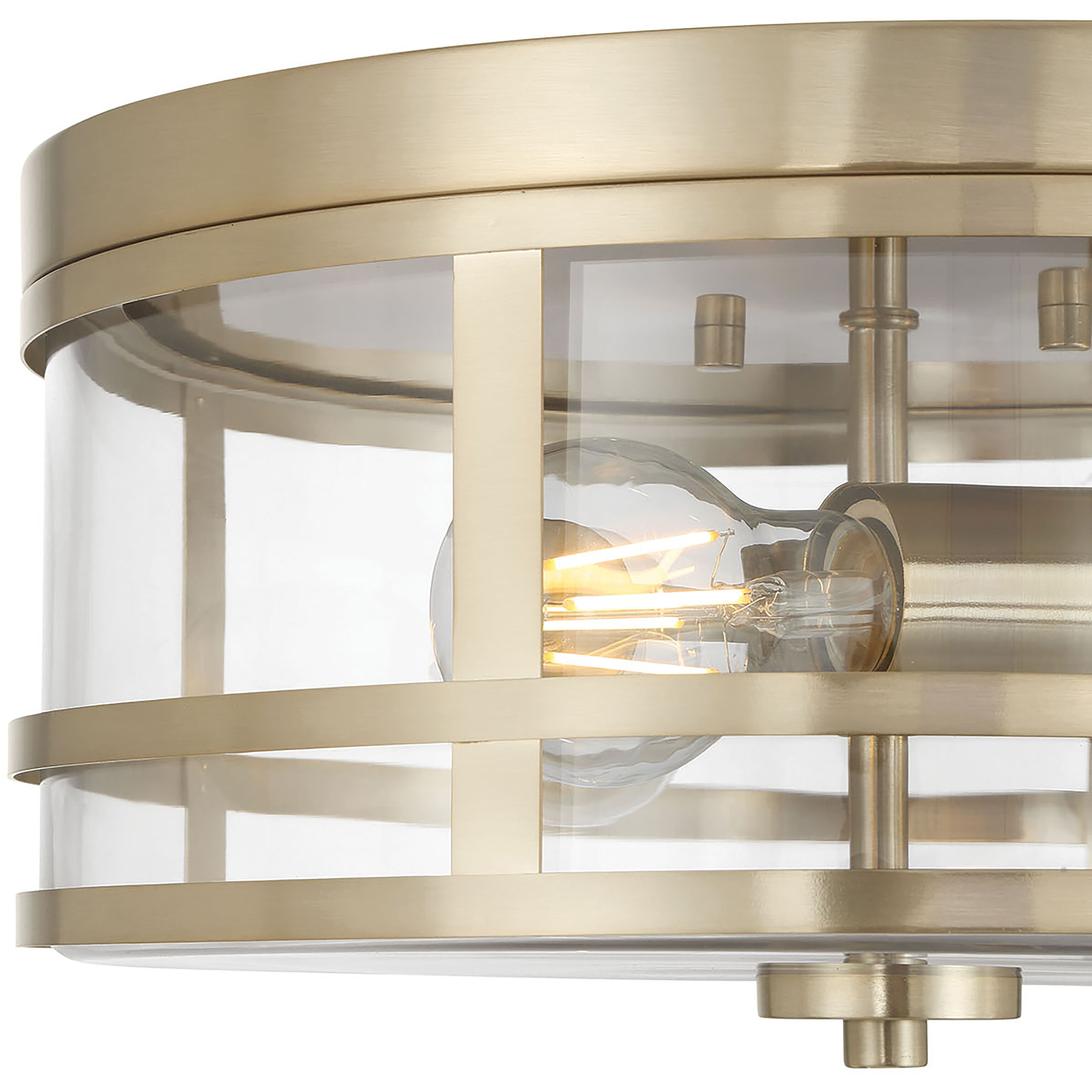 Lunden 3 Light 13 inch Modern Gold Flush Mount Ceiling Light