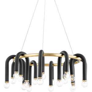 Whit 20 Light 29 inch Aged Brass/Black Chandelier Ceiling Light