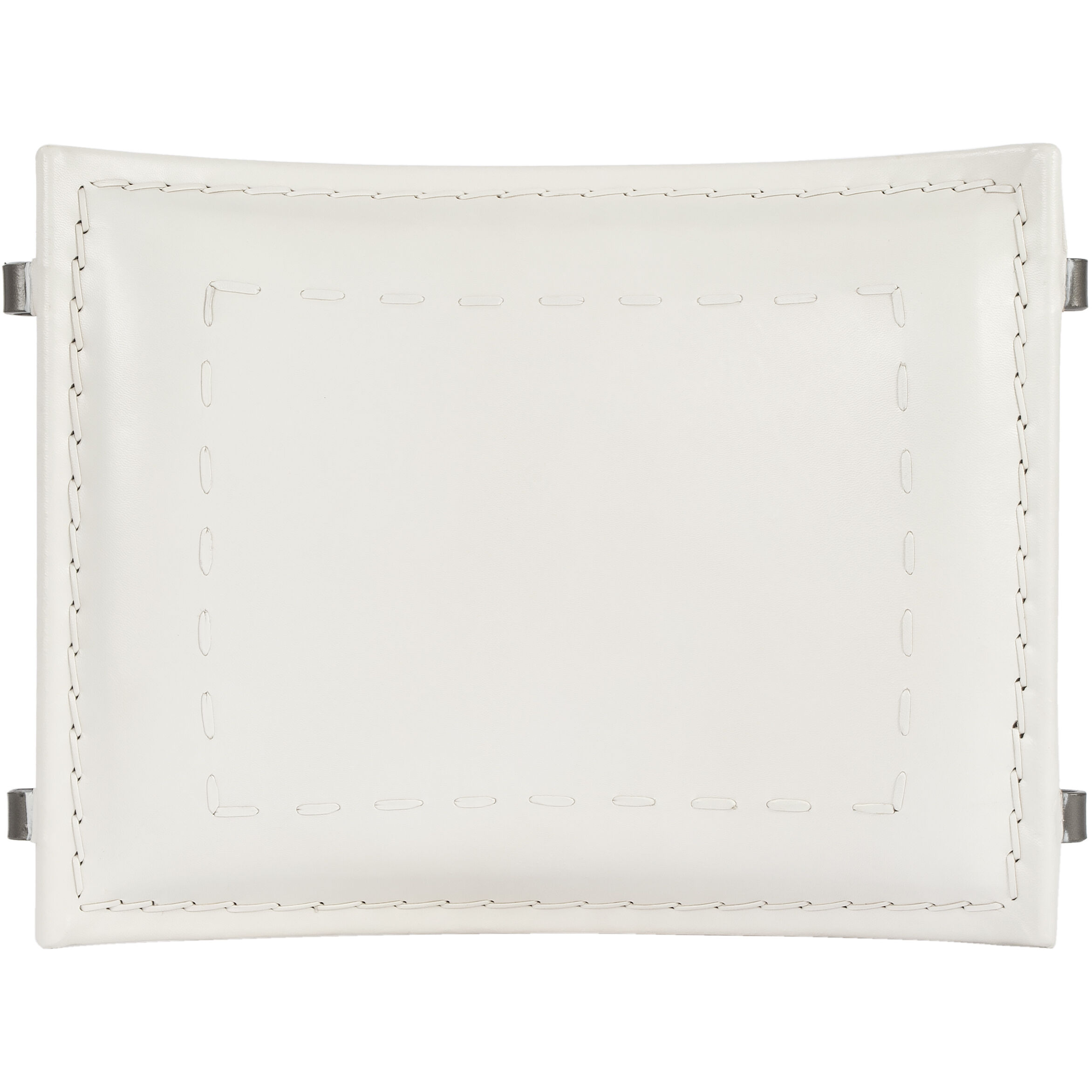 Melton Leather 21.5"W  Accent Stool in White