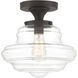 Vintage 1 Light 12 inch Oil Rubbed Bronze Semi-Flush Ceiling Light