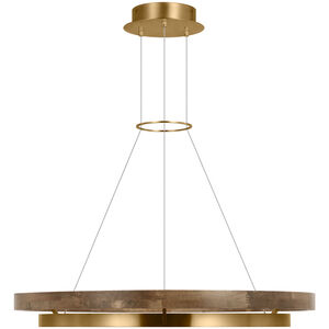 Sean Lavin Grace LED 35.8 inch Natural Brass/Weathered Oak Chandelier Ceiling Light