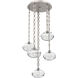 Coppa 5 Light 22 inch Beige Silver Multi-Pendant Ceiling Light in Clear Optic, Oval Chain