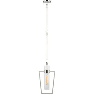 Ian K. Fowler Presidio LED 9.25 inch Polished Nickel Caged Pendant Ceiling Light in Clear Glass, Petite