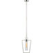 Ian K. Fowler Presidio LED 9.25 inch Polished Nickel Caged Pendant Ceiling Light in Clear Glass, Petite