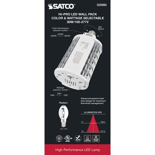 Hi-Pro LED Medium 10.00 watt 3000K HID Replacements