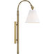 Rutland 11.5 inch 60 watt Warm Brass Adjustable Wall Sconce Wall Light, Essentials