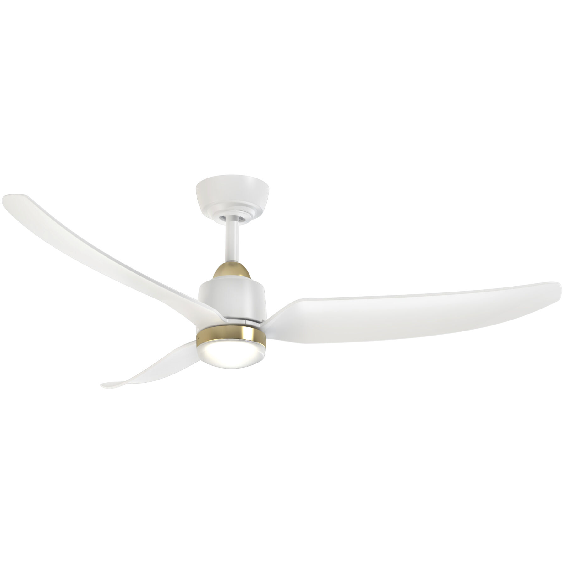 Hugo 52 inch Brushed Gold/Matte White Ceiling Fan