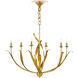 Menefee 6 Light 32 inch Antique Gold Leaf Chandelier Ceiling Light