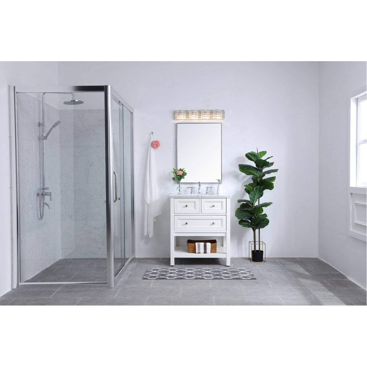 Ollie 4 Light 27 inch Chrome Wall sconce Wall Light