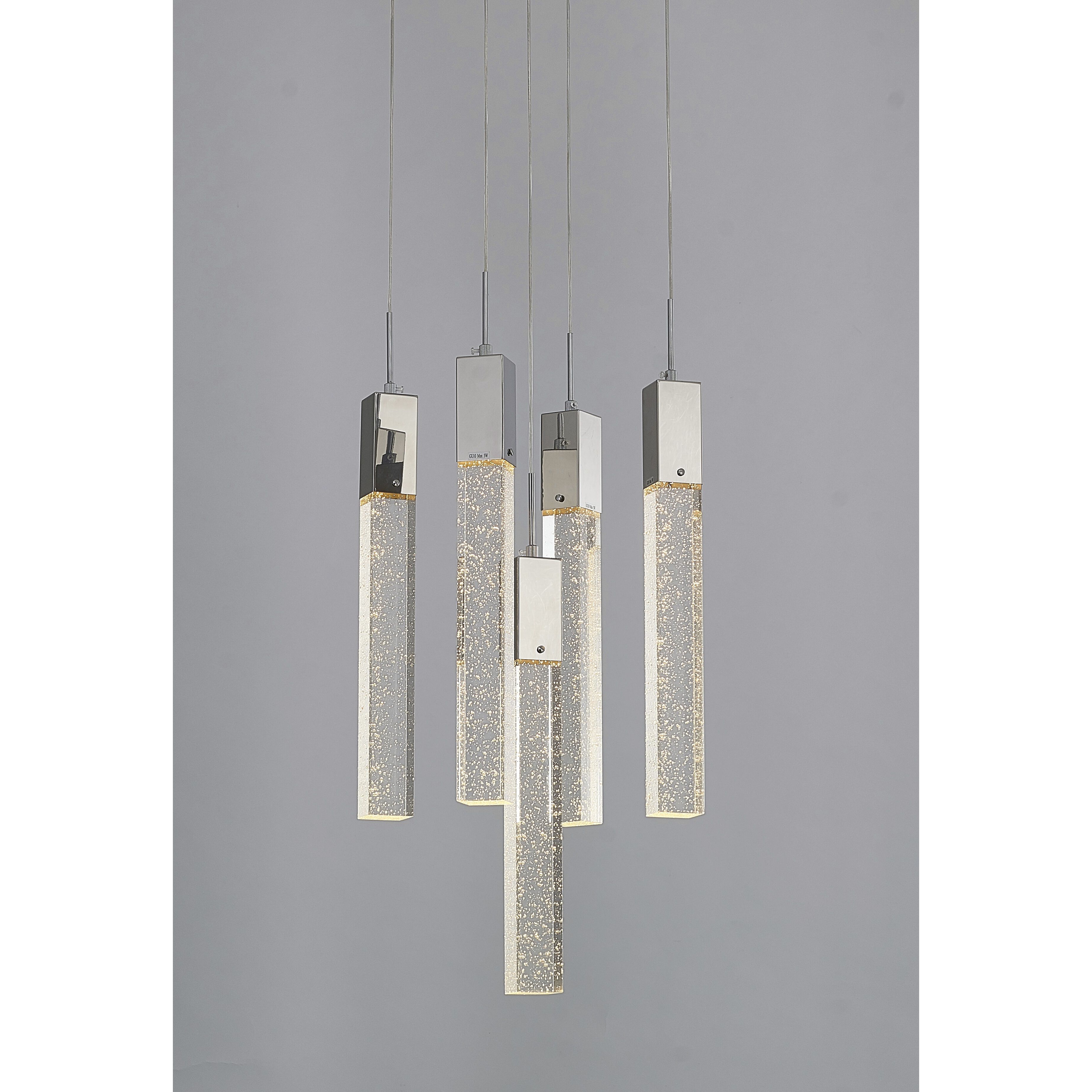 Canada 5 Light 13.78 inch Chrome Chandelier Ceiling Light