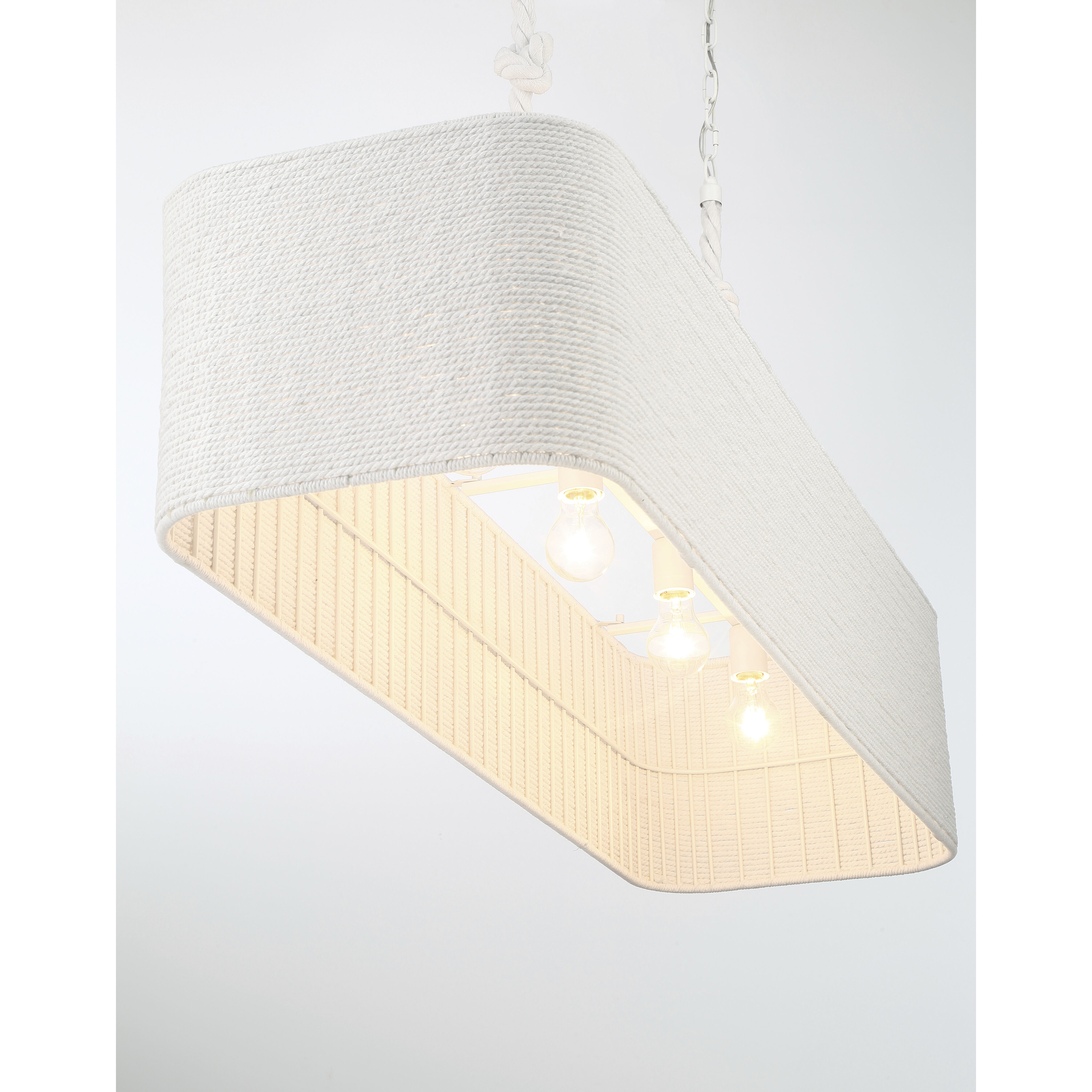 Lodelle 4 Light 48 inch Matte White Island Chandelier Ceiling Light