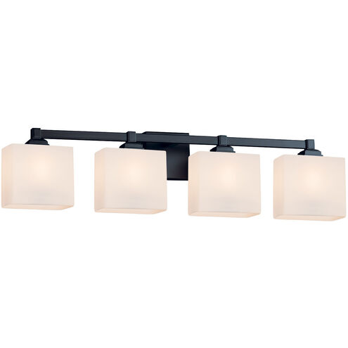 Fusion LED 32.5 inch Matte Black Bath Bar Wall Light in 2800 Lm LED, Rectangle, Opal Fusion, Rectangle