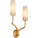 Mathilda 2 Light 15 inch Matte Gold Wall Sconce Wall Light, Left, Marjorie Skouras Collection