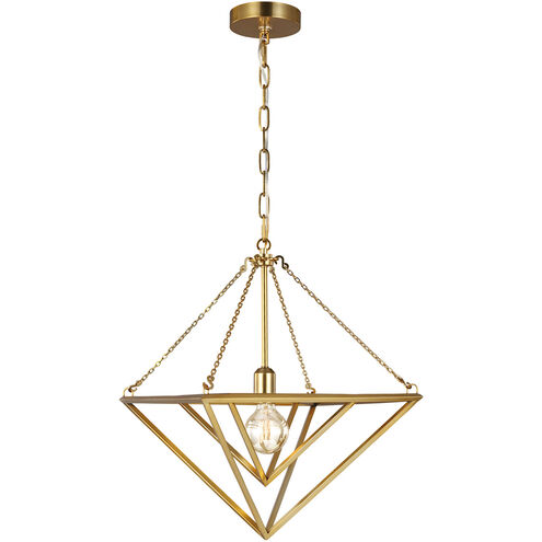 C&M by Chapman & Myers Carat 1 Light 16 inch Burnished Brass Pendant Ceiling Light