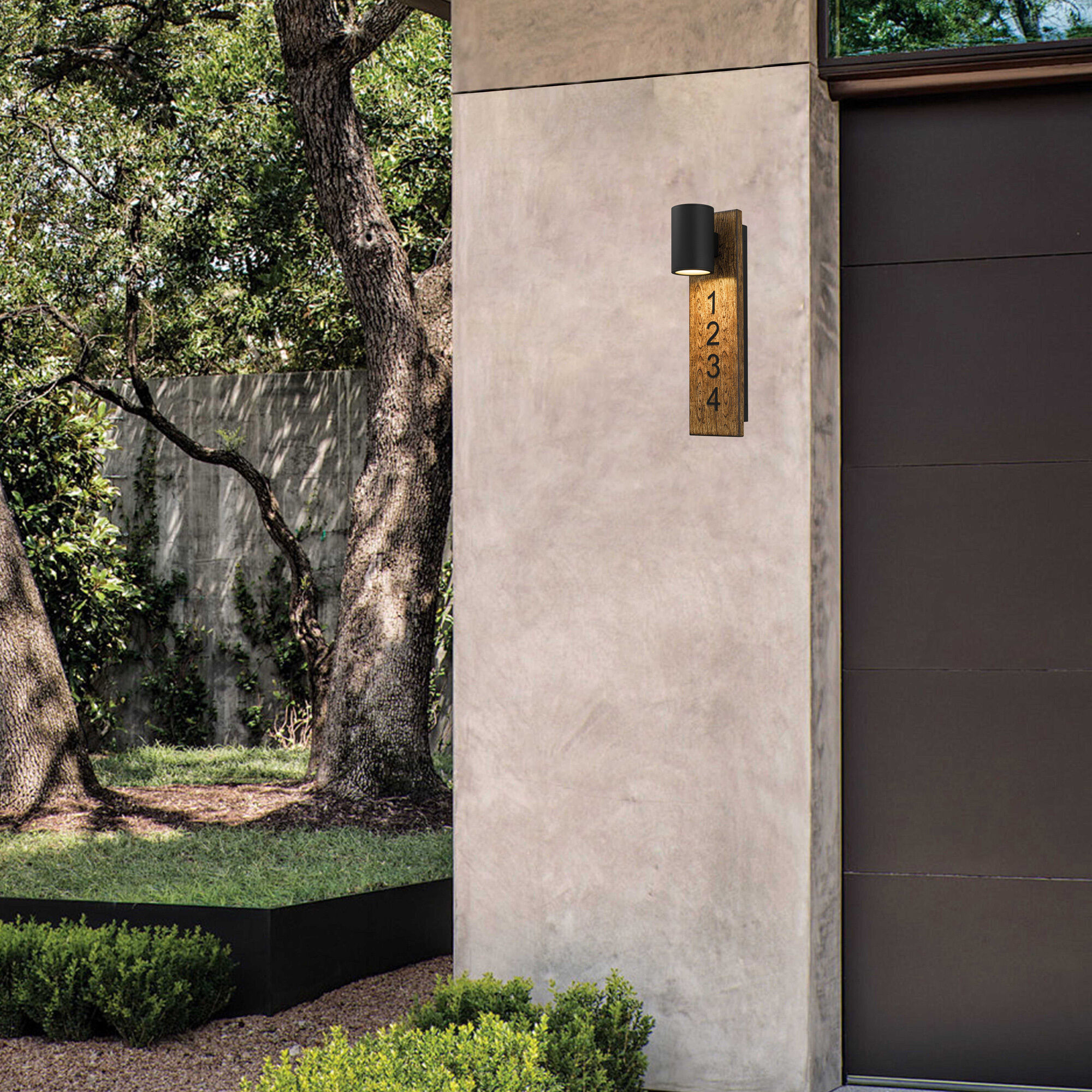 Woodone LED 19 inch Sand Black Outdoor Wall Sconce