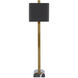 Adorn 32.75 inch 25 watt Antique Brass and Black Table Lamp Portable Light, Large