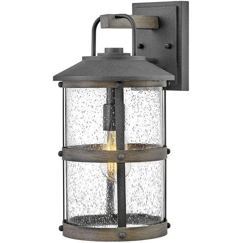 Estate Series Lakehouse Outdoor Wall Mount Lantern in Aged Zinc, Non-LED