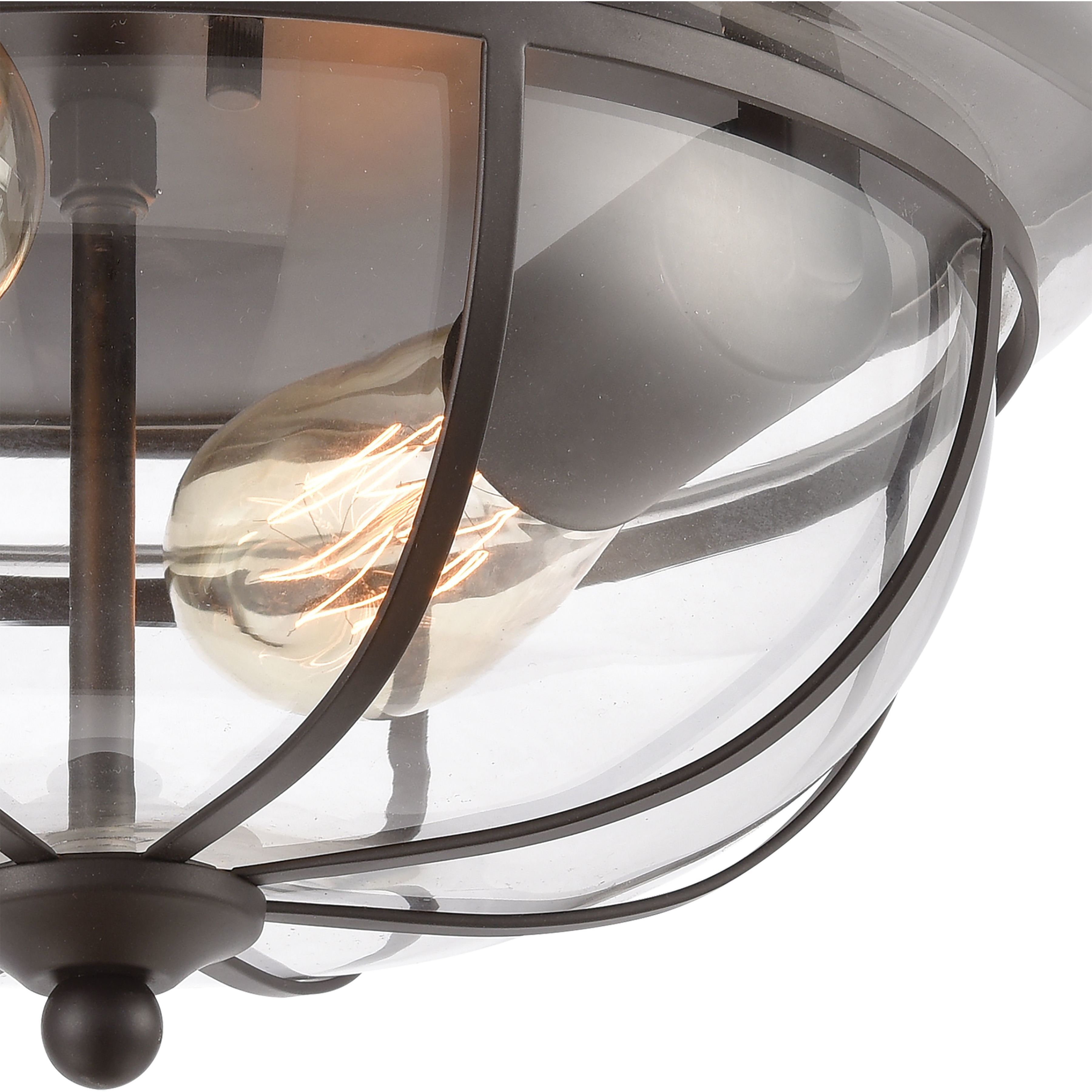 Manhattan Boutique 2 Light 13 inch Oil Rubbed Bronze Flush Mount Ceiling Light