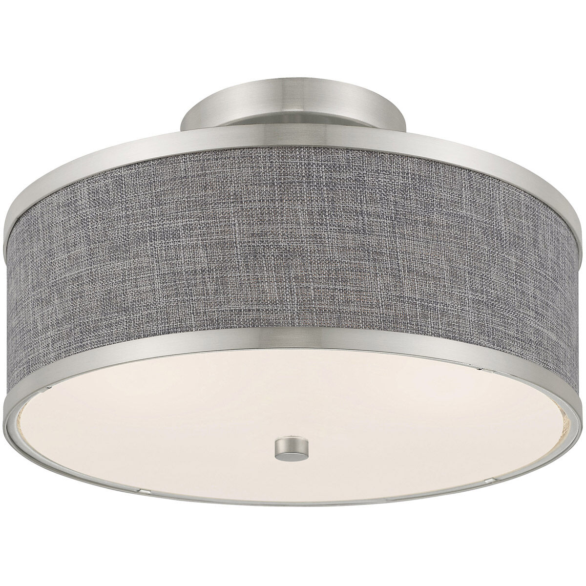 Park Ridge 2 Light 13 inch Brushed Nickel Semi-Flush Mount Ceiling Light