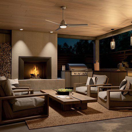 Fit 54 inch Painted Brushed Nickel with Silver Blades Ceiling Fan