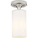 Downtown Urban Crown Point 1 Light 3.88 inch Satin Nickel Flush Mount Ceiling Light in Matte White