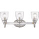 Parrish 3 Light 20.63 inch Pewter Bath Vanity Wall Light