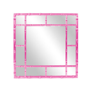 Bamboo 40 X 40 inch Glossy Hot Pink Wall Mirror
