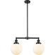 Franklin Restoration Large Beacon LED 25 inch Oil Rubbed Bronze Chandelier Ceiling Light in Matte White Glass, Franklin Restoration