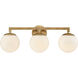 Gillian 3 Light 24 inch Natural Brass Vanity Light Wall Light