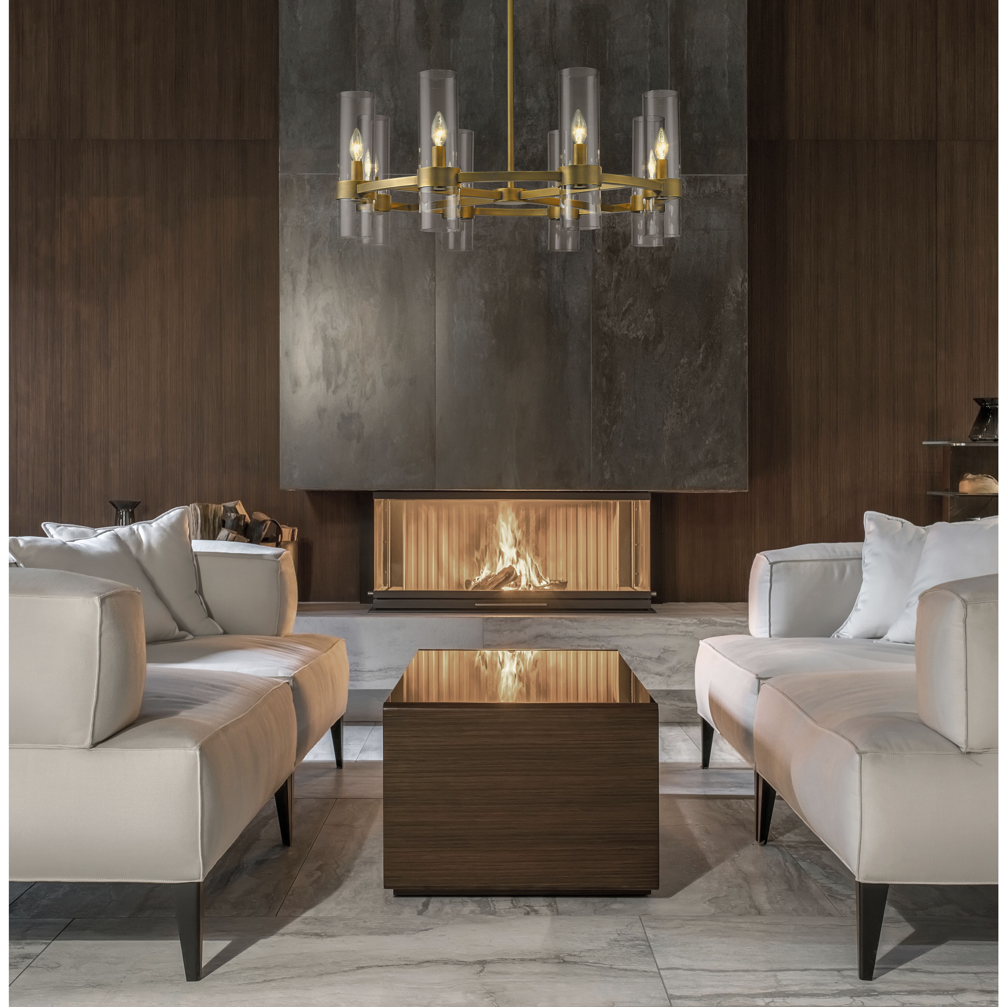 Datus 8 Light 32 inch Rubbed Brass Chandelier Ceiling Light