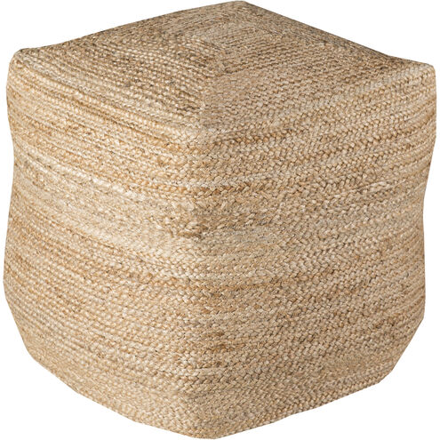 Jute 18 inch Tan Pouf, Cube