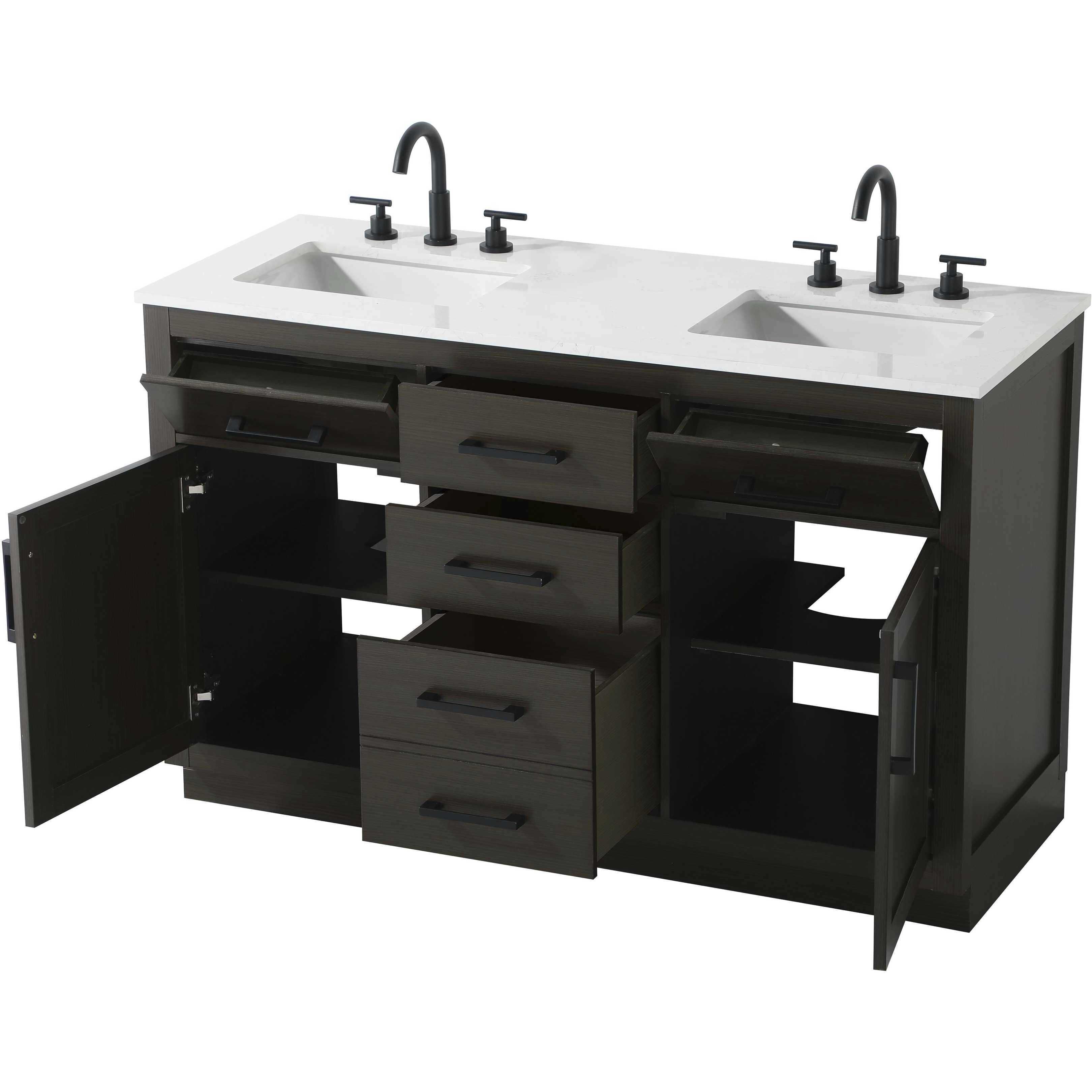 Alden 54 X 35 inch Mocha Brown Bathroom Vanity Cabinet