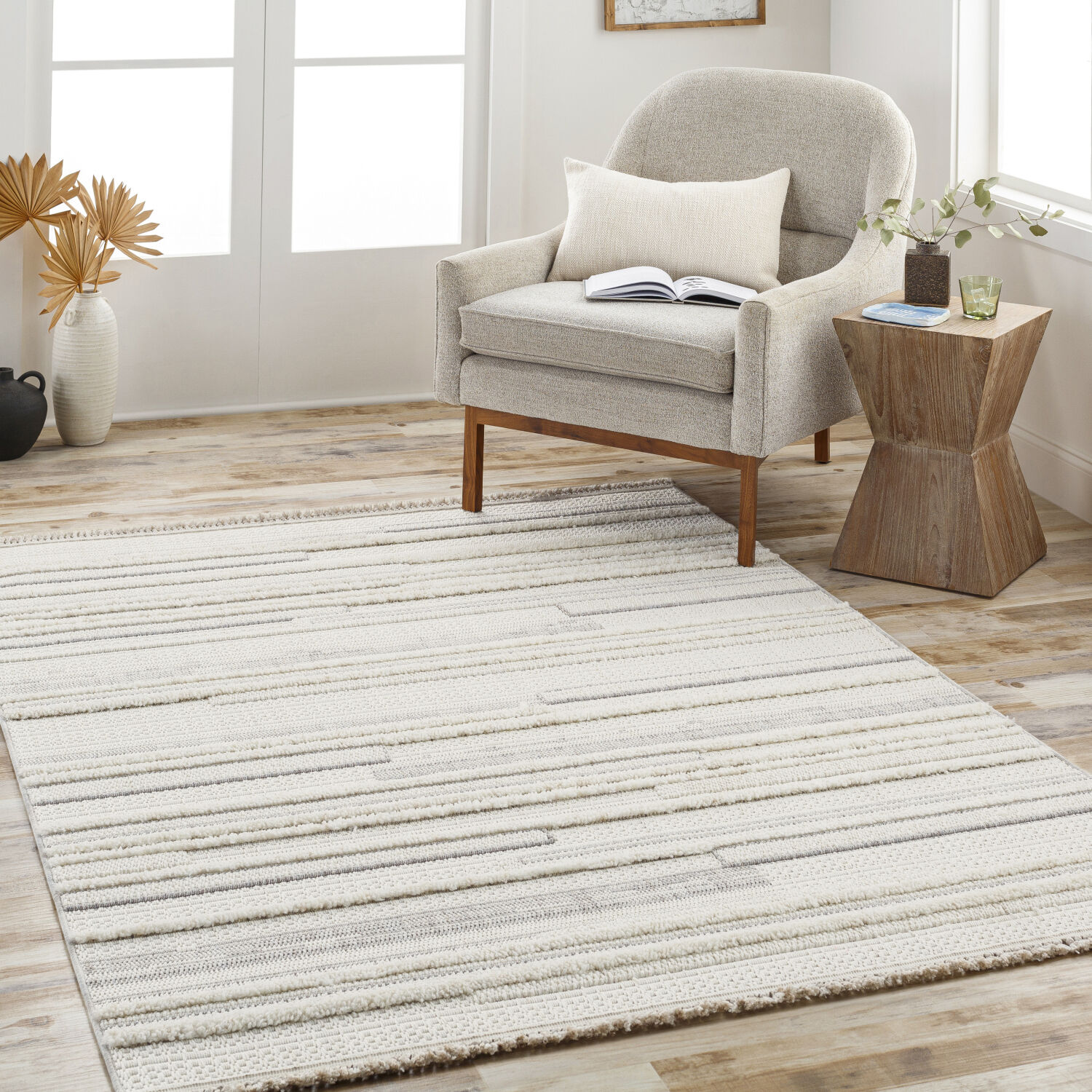 Zaragoza 120 X 94 inch Cream Rug, Rectangle