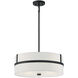 Contemporary 4 Light 20 inch Matte Black Pendant Ceiling Light