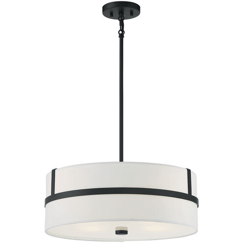 Contemporary 4 Light 20 inch Matte Black Pendant Ceiling Light