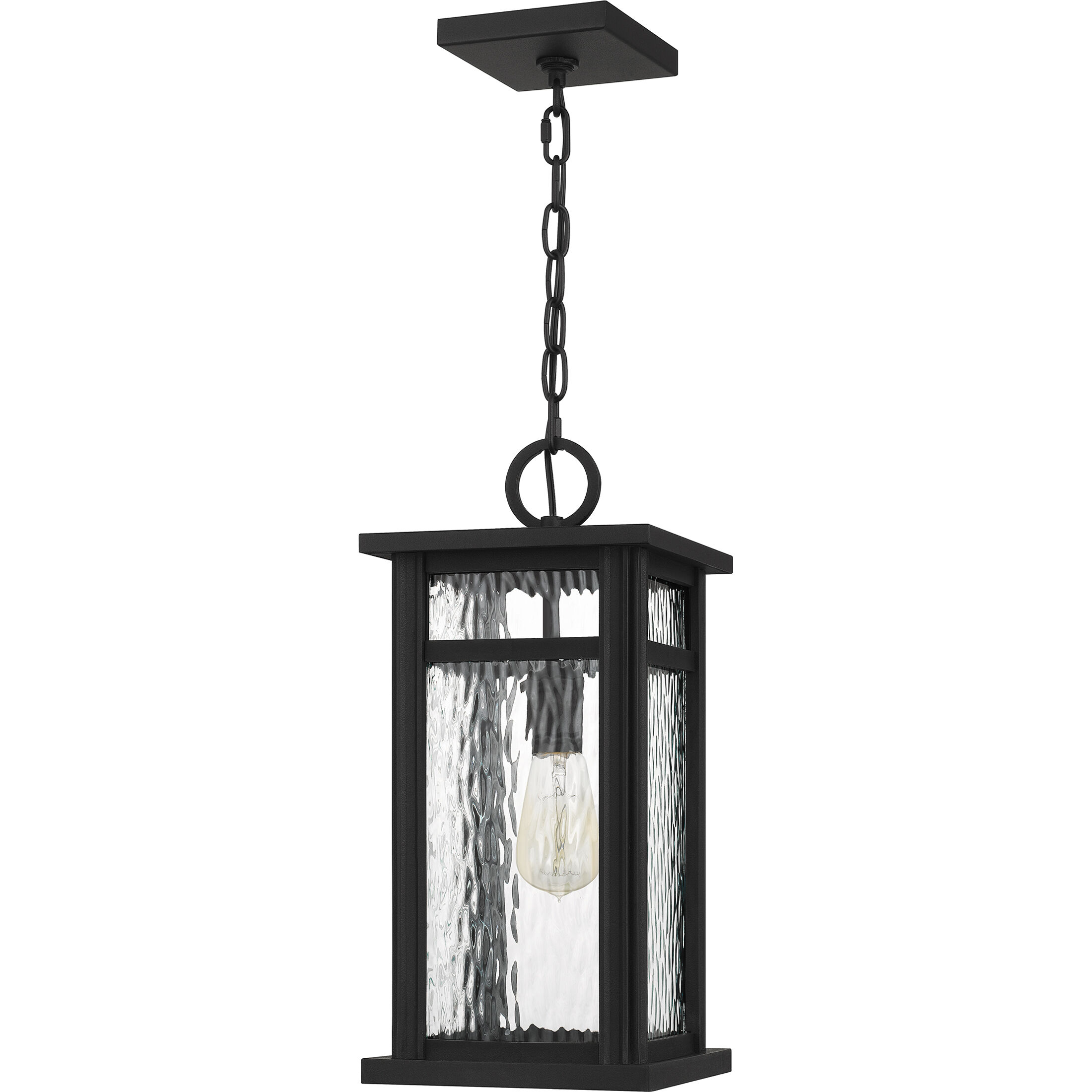 Moira 1 Light 8 inch Earth Black Outdoor Hanging Lantern, Large