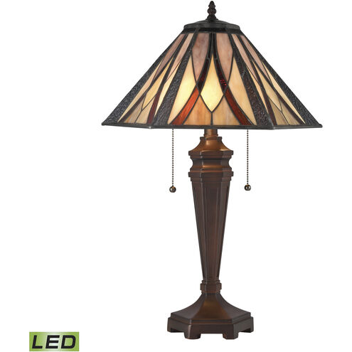 Foursquare 24 inch 9.00 watt Tiffany Bronze Table Lamp Portable Light