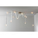 Art & Alchemy SNAPS LED 86.5 inch Modern Brass Pendant Ceiling Light in White Leather with Alabaster, Large