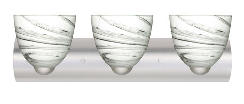 Sasha Ii 3 Light 22 inch Satin Nickel Vanity Lighting Wall Light in Incandescent, Marble Grigio Glass